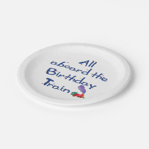 All Aboard the Birthday Train Paper Plate