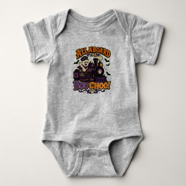 All Aboard the Boo Choo! Baby Bodysuit (Front)