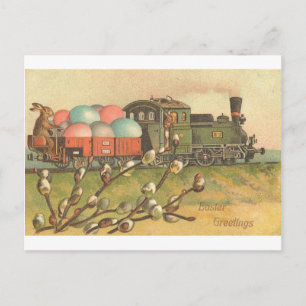 All Aboard ! The Easter Train ! Holiday Postcard