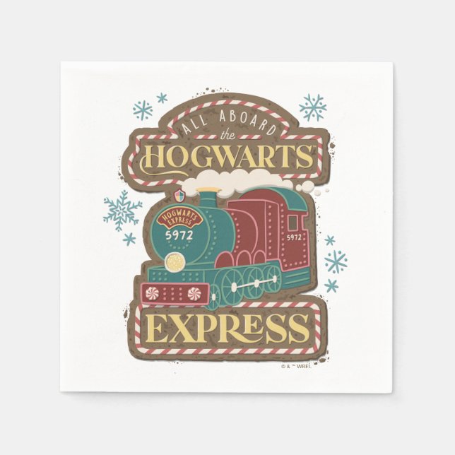 All Aboard the HOGWARTS™ Express Christmas Cookie Napkin (Front)