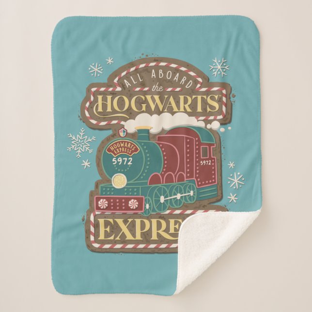 All Aboard the HOGWARTS™ Express Christmas Cookie Sherpa Blanket (Front)