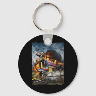 All Aboard The Trump Train Funny Donald Trump 2024 Key Ring