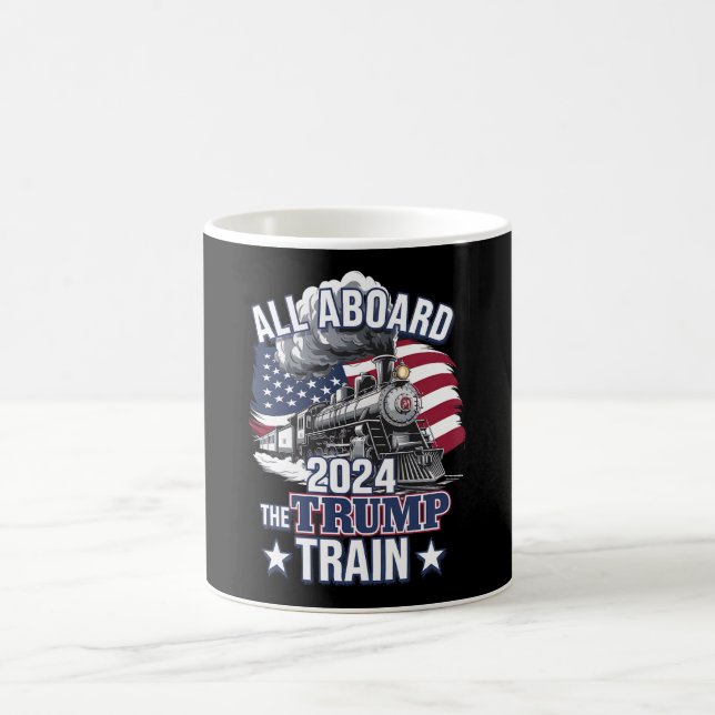 All Aboard The Trump Train Trump 2024 Patriotic US Coffee Mug (Center)