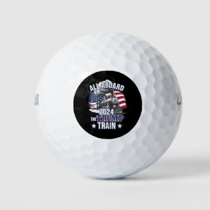 All Aboard The Trump Train Trump 2024 Patriotic US Golf Balls