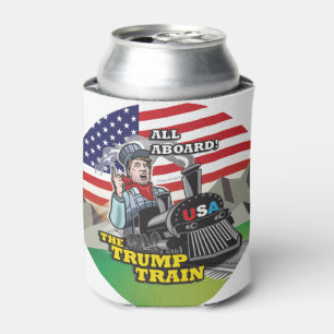 ALL ABOARD THE TRUMP TRAIN!!! USA Nationalism MAGA Can Cooler