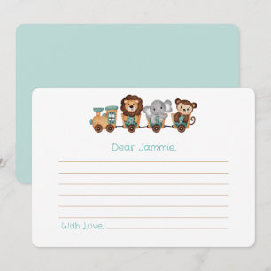 ALL ABOARD Train Fiesta Birthday Time Capsule Note Card
