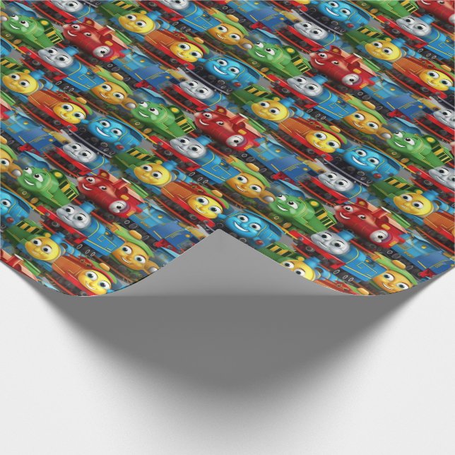 All Aboard! Train Gift Wrap (Corner)