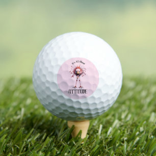 All About Attitude Funny Flamingo Golf Balls