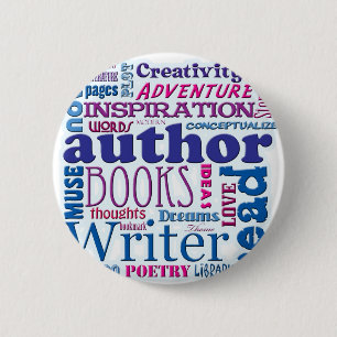 All About Authors blue 6 Cm Round Badge
