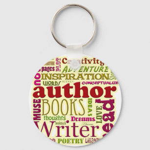 All About Authors red Key Ring