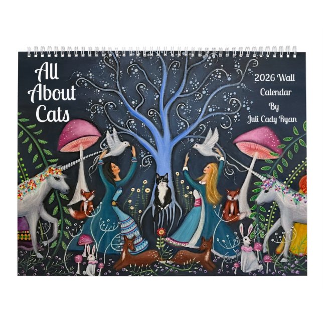 All About Cats 2025 Whimsical Art Calendar (Cover)