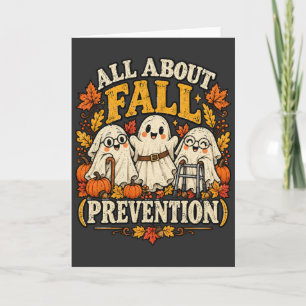All About Fall Prevention Funny Ghost Halloween  Card