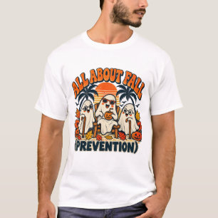 All About Fall Prevention Funny Ghost Halloween T-Shirt