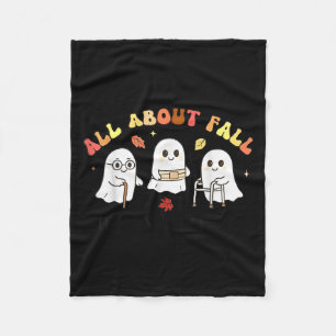 All About Fall Prevention Ghost Halloween Design Fleece Blanket