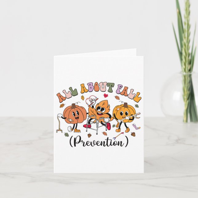 All About Fall Prevention Thanksgiving Fall Nurse  Card (Front)