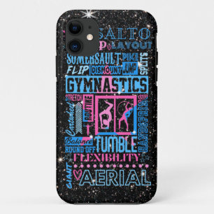 All About Gymnastics Typography in Pink and Blue   Case-Mate iPhone Case