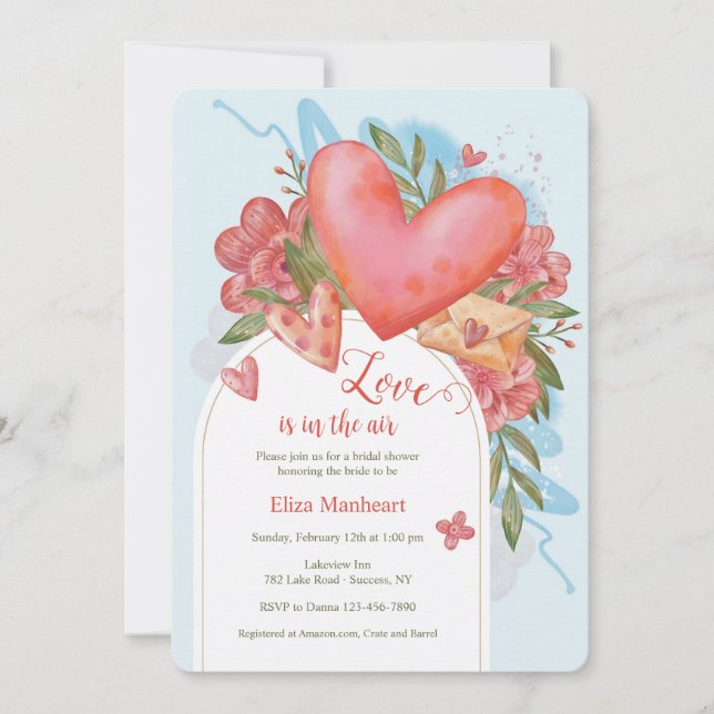 All About Love Bridal Shower Invitation (Front)