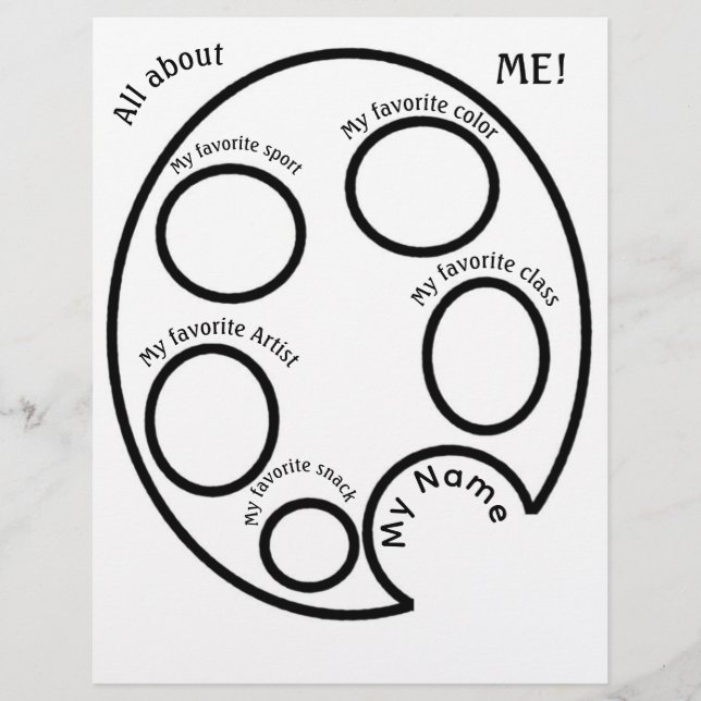 All about ME! Art Class Students Page Custom Letterhead (Front)