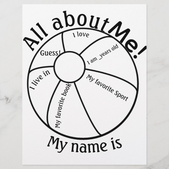 All about ME! Beach Ball  Custom Letterhead (Front)