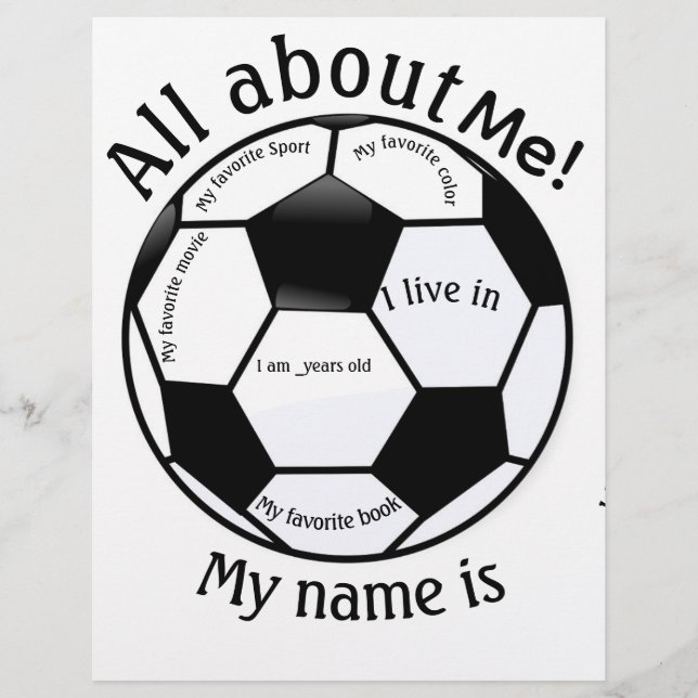 All about ME! Soccer Ball  Custom Letterhead (Front)