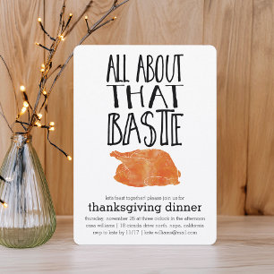 All About that Baste Thanksgiving Dinner Thank You Card