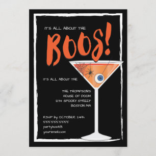 All About the Boos Funny Halloween Cocktail Party Invitation