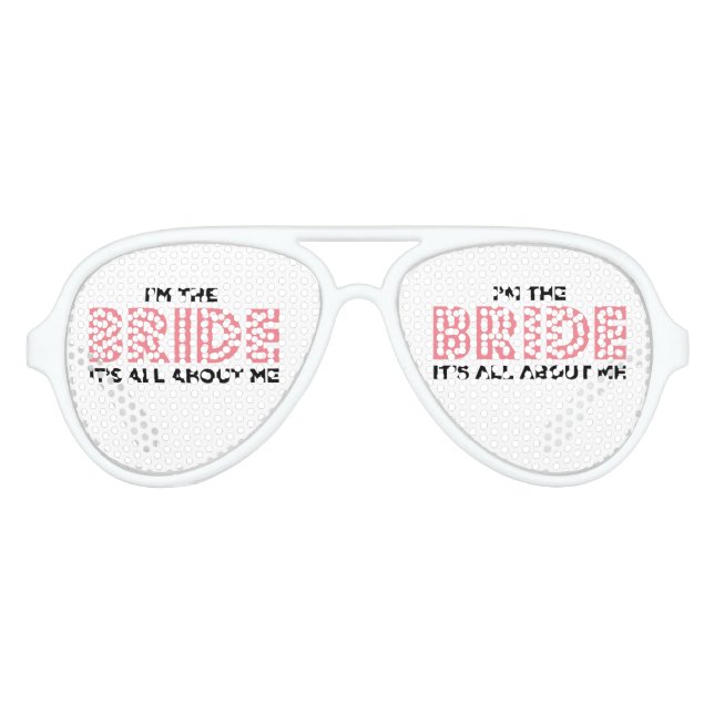 All About the Bride Pink Aviator Sunglasses (Front)