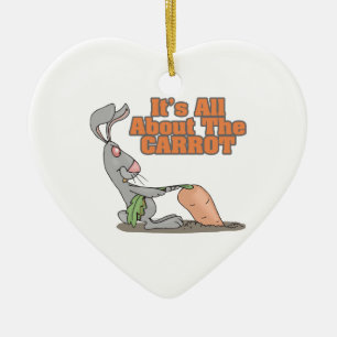 all about the carrot funny bunny rabbit cartoon ceramic tree decoration
