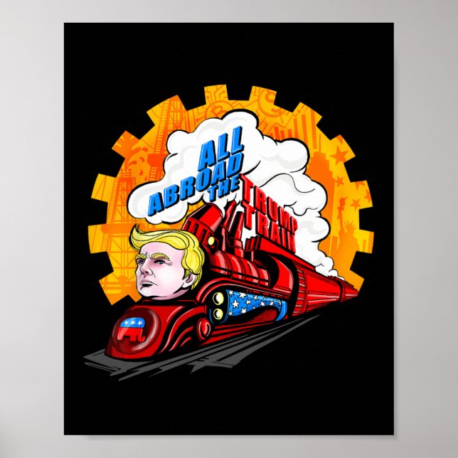 All Abroad The Trump Train 2024 Future Is Bright  Poster (Front)