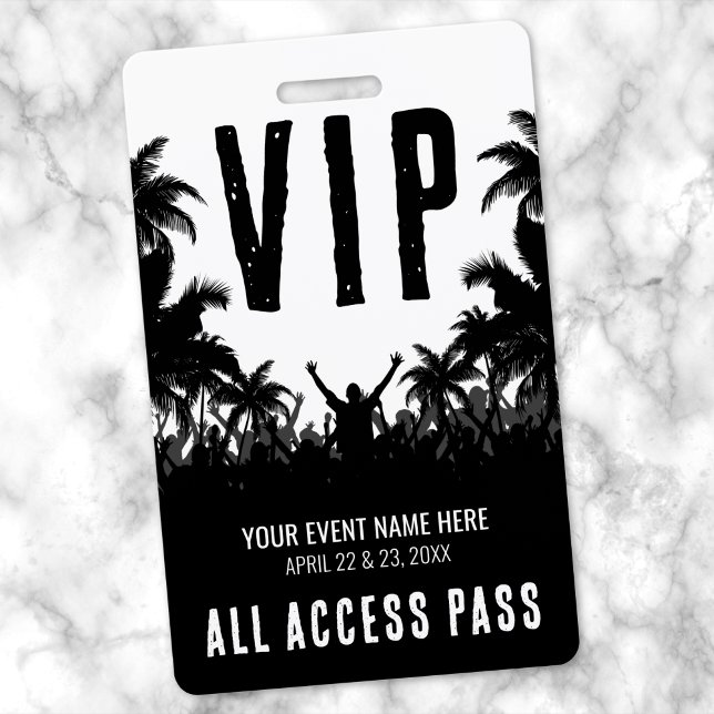 All Access Black White Event VIP ID Badge (All Access Black White Event VIP Badge)