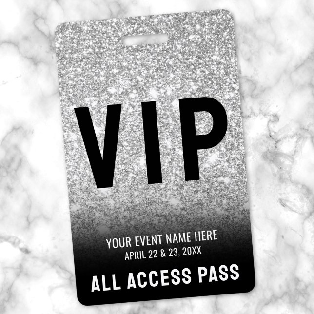 All Access Black White VIP Badge ID Badge (All Access Black White VIP Badge )