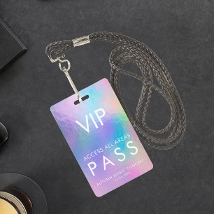 All Access Pass Concert Backstage Holographic VIP ID Badge
