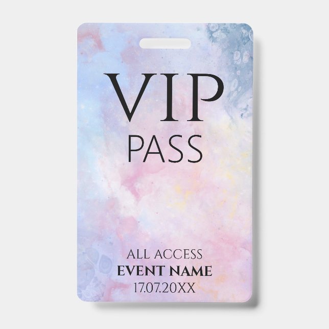 All Access Pass drawing vip event id badge (Front)