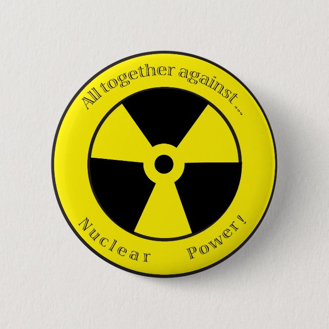 All against ... Nuclear power! 6 Cm Round Badge (Front)