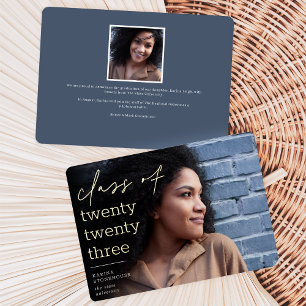 All Aligned Foil   Photo Graduation Announcement