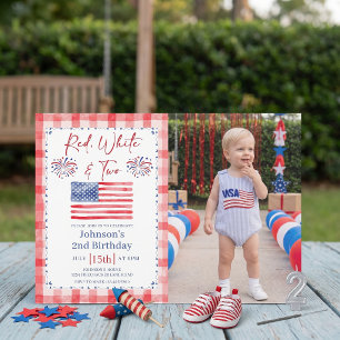 All American 2nd Birthday Photo Invitation