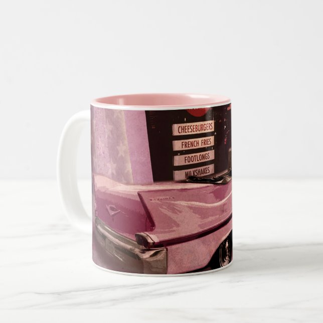 All American 50s Collage Two-Tone Coffee Mug (Front Left)