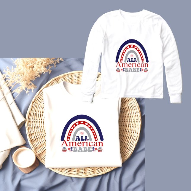 All American Babe Red White Blue Patriotic Rainbow (All American Babe Red White Blue Patriotic Rainbow Tri-Blend Shirts)