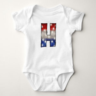 All American Baby Letter H - July 4th USA Bodysuit