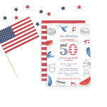 All-American BBQ Grill 50th Birthday Party  Invitation<br><div class="desc">Stars and Stripes 50th Birthday invitation design for a family-friendly outdoors cookout or picnic party</div>