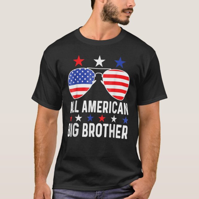 All American Big Brother 4th Of July Mens Sunglass T-Shirt (Front)