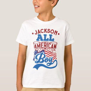 All american boy 4th july patriotic family naming T-Shirt