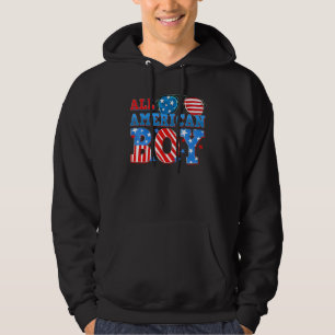 All American Boy 4th of July American Flag Family Hoodie