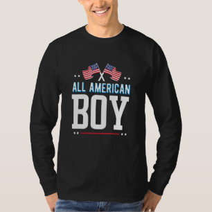 All American Boy 4th Of July Boys Men Usa Flag Fam T-Shirt