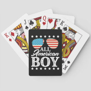All American Boy 4th Of July USA Sunglasses  Playing Cards