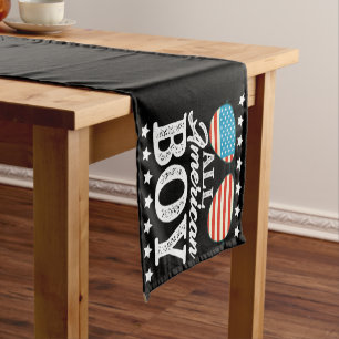 All American Boy 4th Of July USA Sunglasses Short Table Runner