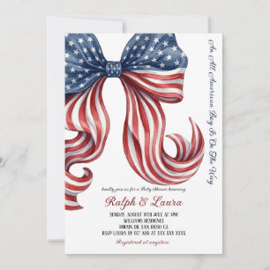 All American Boy Baby Patriotic Baby Shower Invitation