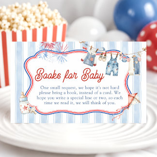 All American Boy Baby Shower Books for Baby Enclosure Card