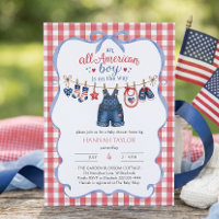 All American Boy Baby Shower Invitation