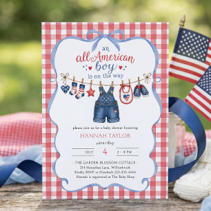 All American Boy Baby Shower Invitation